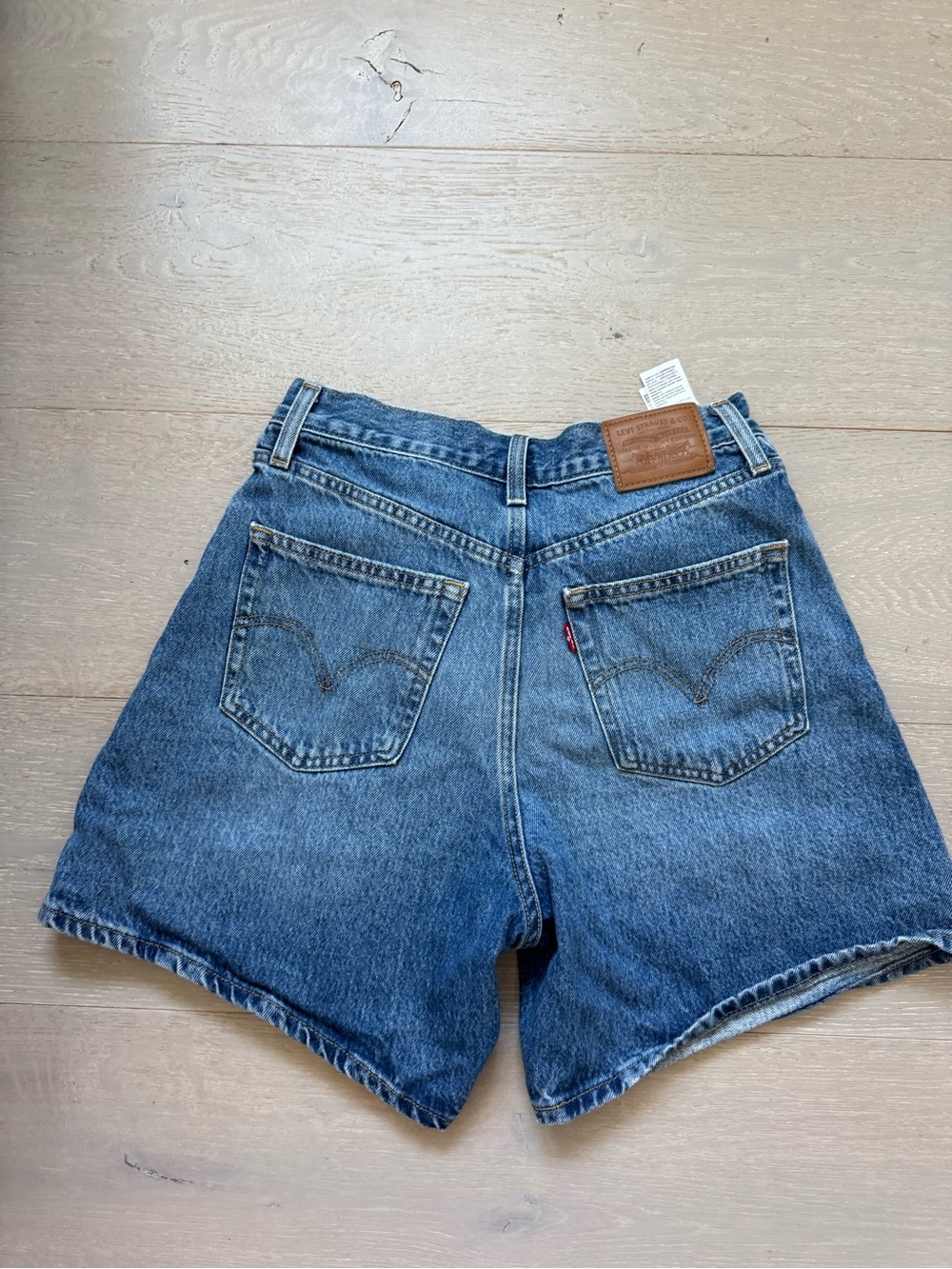 Levi's Vintage-Inspired Medium Blue High Rise Denim Shorts